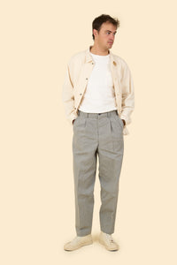 Wearmasters Double Tuck Pants - Cotton Linen Chambray Grey
