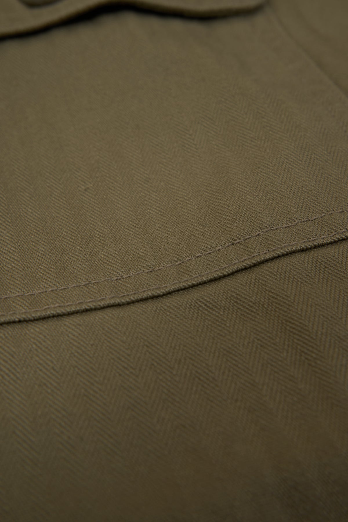 Radiall Saginaw Half Zip Shirt - Khaki Herringbone