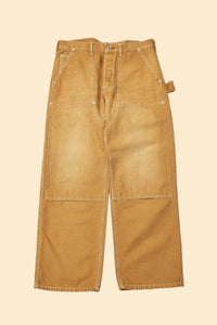 POST O'ALLS W-Knee Dungaree - Brown Vintage Canvas