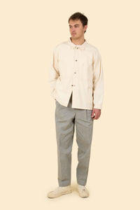 Wearmasters Double Tuck Pants - Cotton Linen Chambray Grey