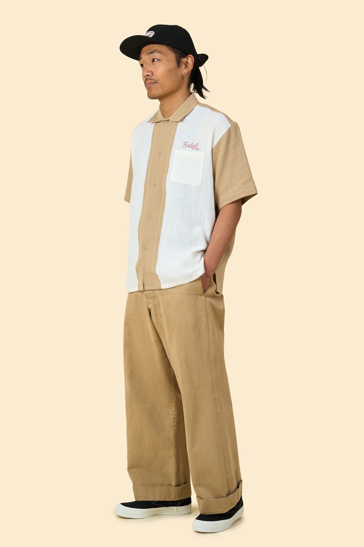 Radiall Fleetline Short Sleeve Shirt - Beige/Off White