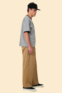 Radiall Fleetline Wide Fit Pleated Trousers - Sand Beige