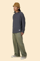 Radiall Big Waffle Boat Neck Long Sleeve T-Shirt - Steel Grey