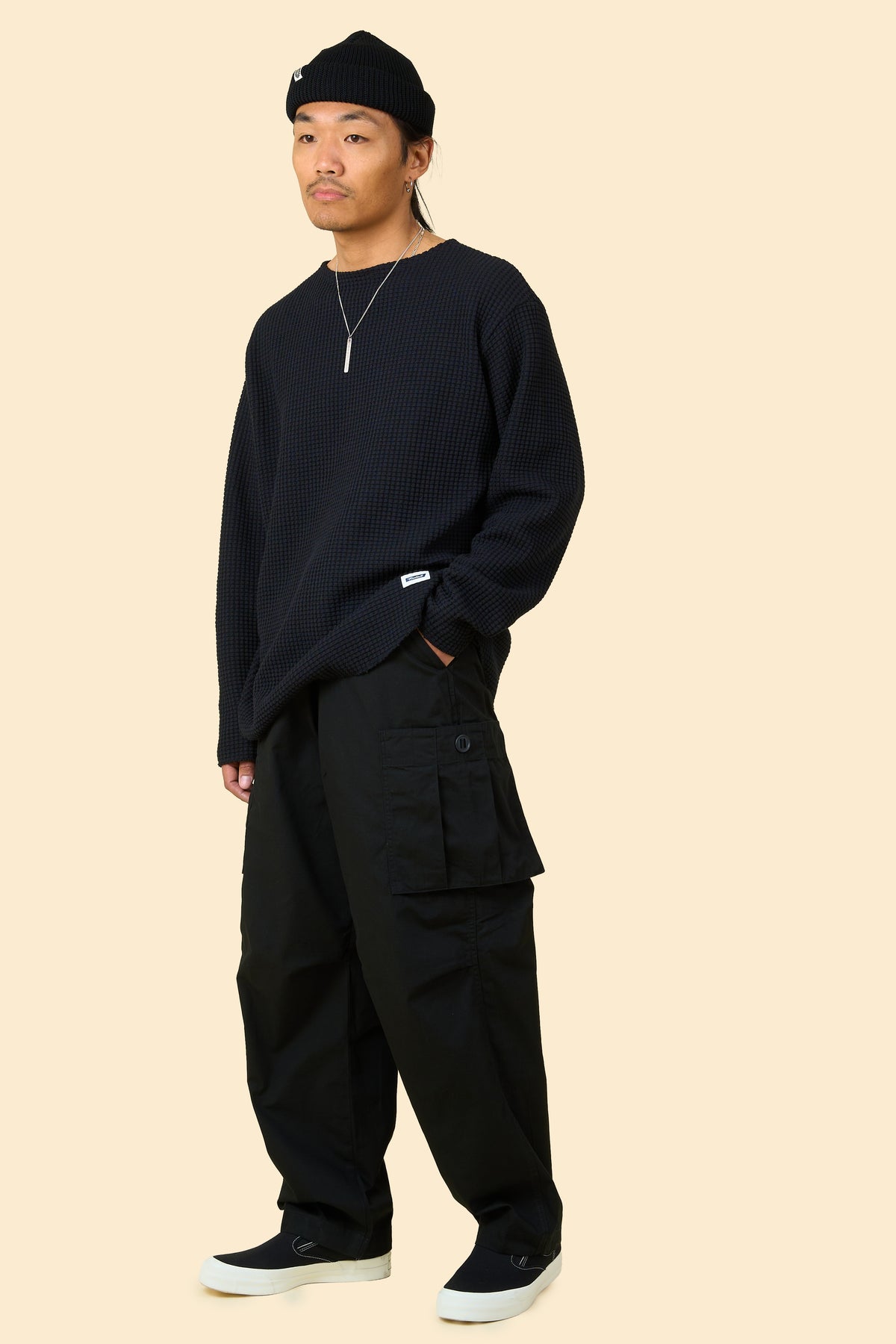 Radiall Clan Wide Fit Cargo Pants - Black
