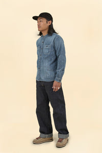 Rats Stand Collar Denim Shirt Indigo