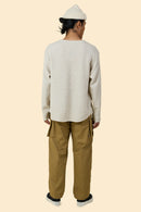 Radiall Big Waffle Boat Neck Long Sleeve T-Shirt - Ivory