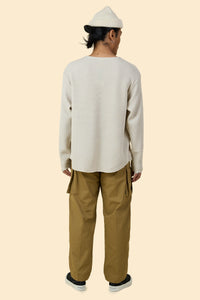 Radiall Big Waffle Boat Neck Long Sleeve T-Shirt - Ivory