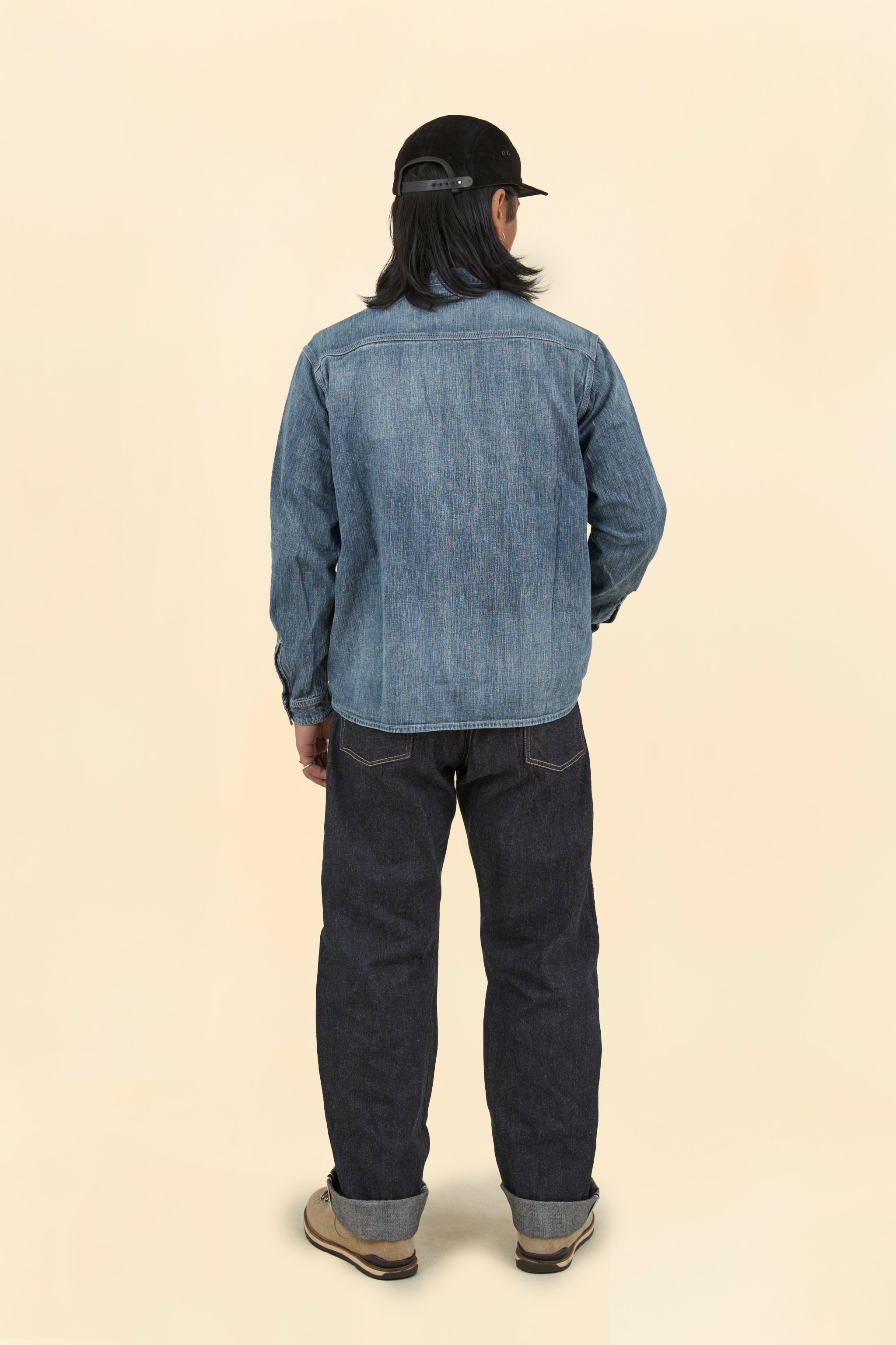Rats Stand Collar Denim Shirt Indigo