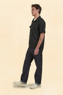 Wearmasters Lot.878 Flap Pocket Rayon Shirt S/S - Black