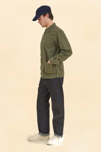 Japan Blue Organic Drill Coverall Jacket - Olive Drab