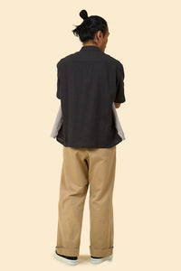 Radiall Fleetline Short Sleeve Shirt - Ink Black/Gray