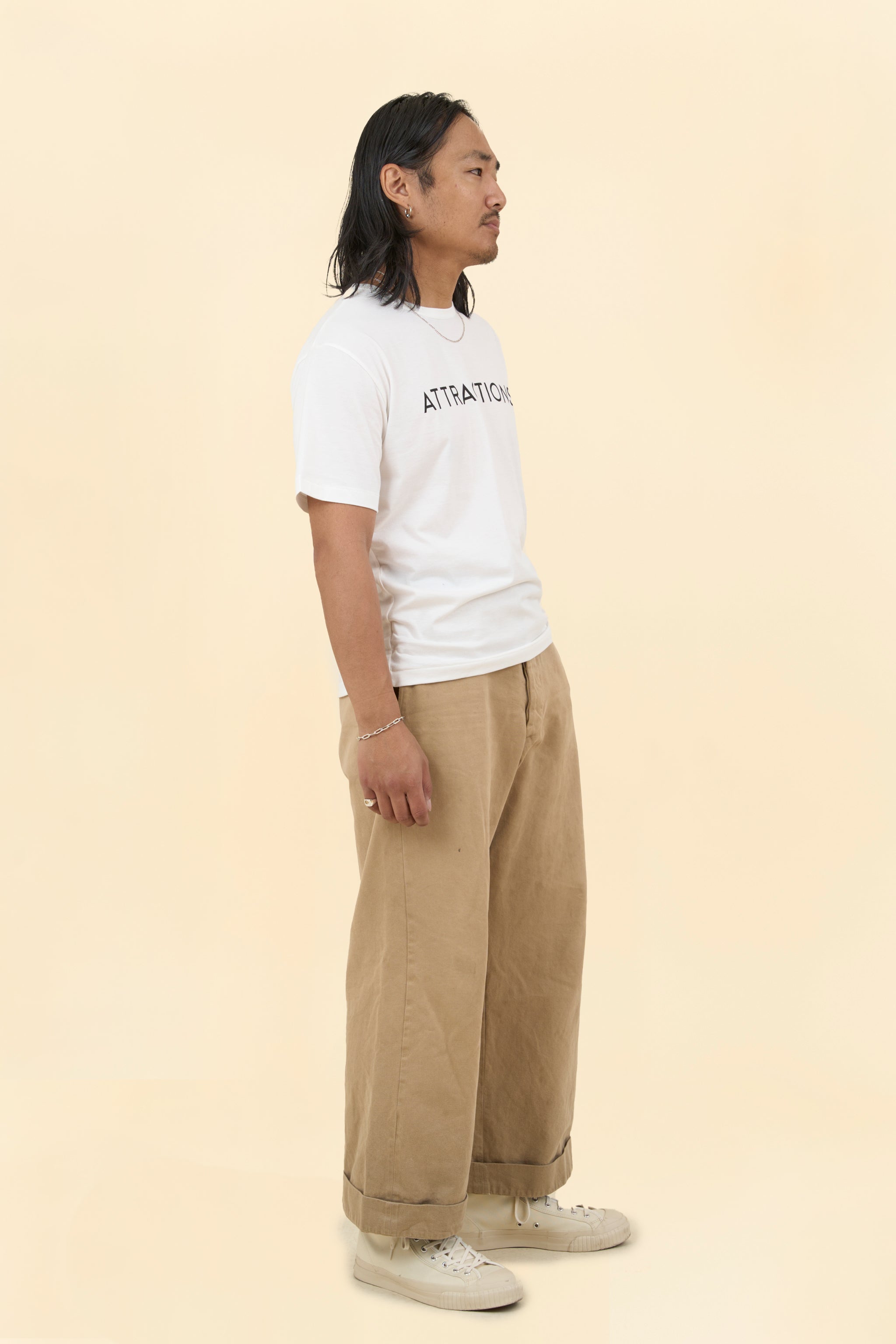 Wearmasters Lot.791 ATTRACTIONS Logo Tee -White