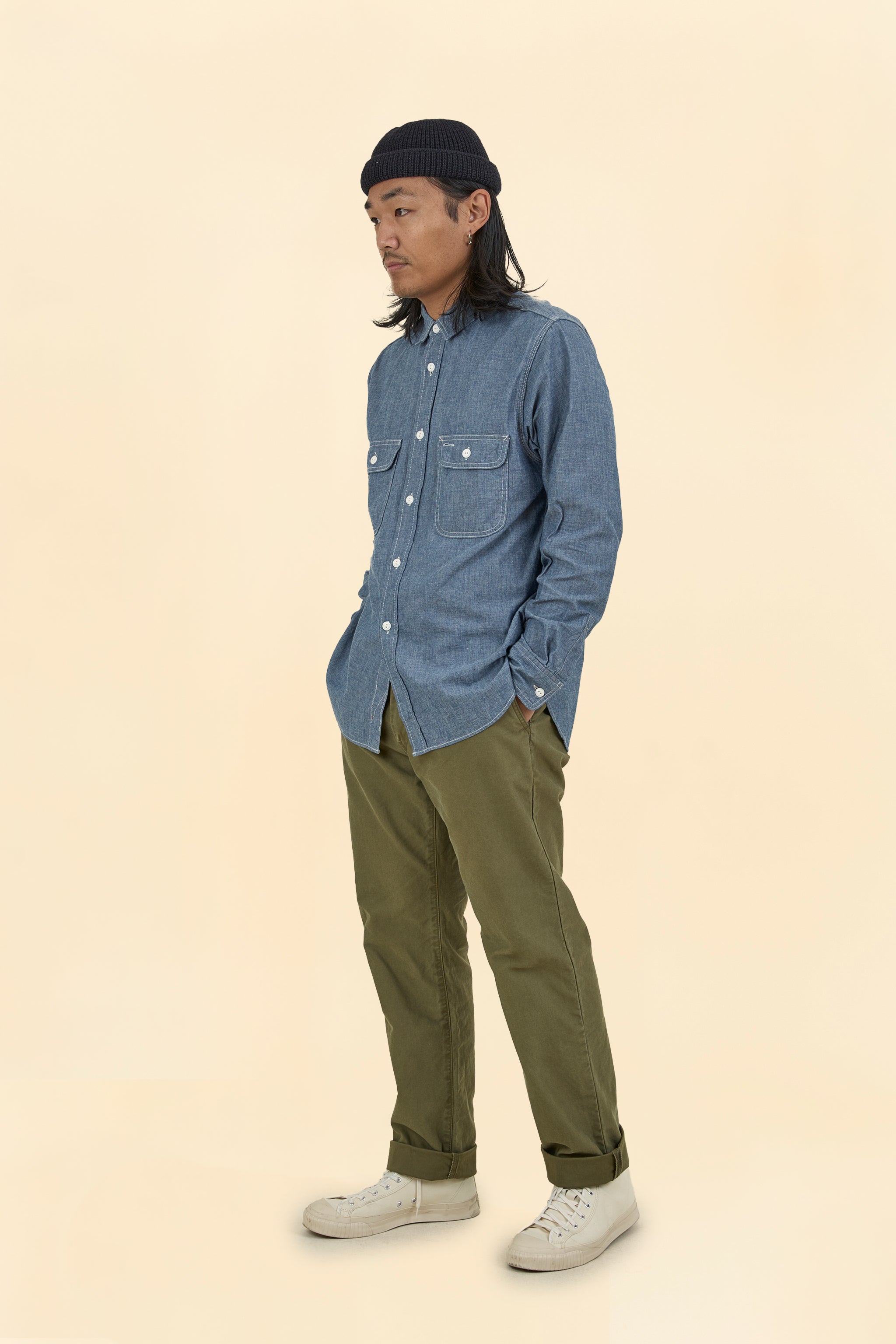 FOB Factory Chambray Work Shirt - Blue