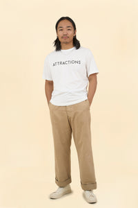 Wearmasters Lot.791 ATTRACTIONS Logo Tee -White