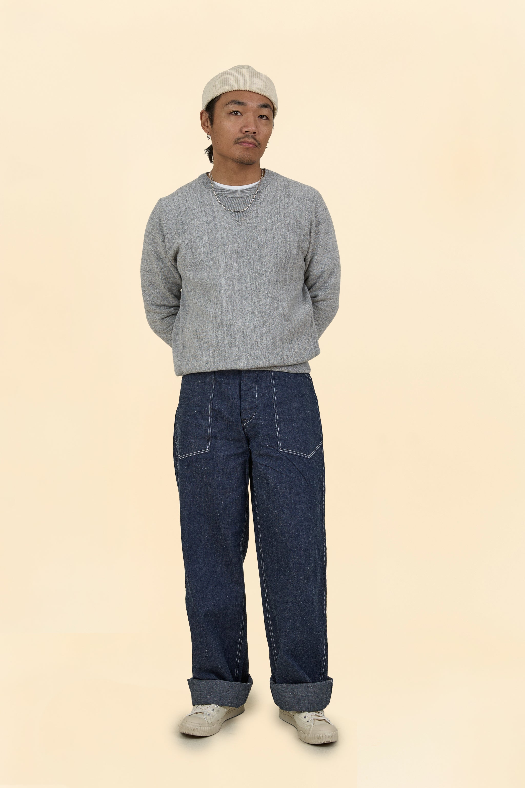 TCB Jeans Catface 10.2oz Denim Work Trousers - Indigo