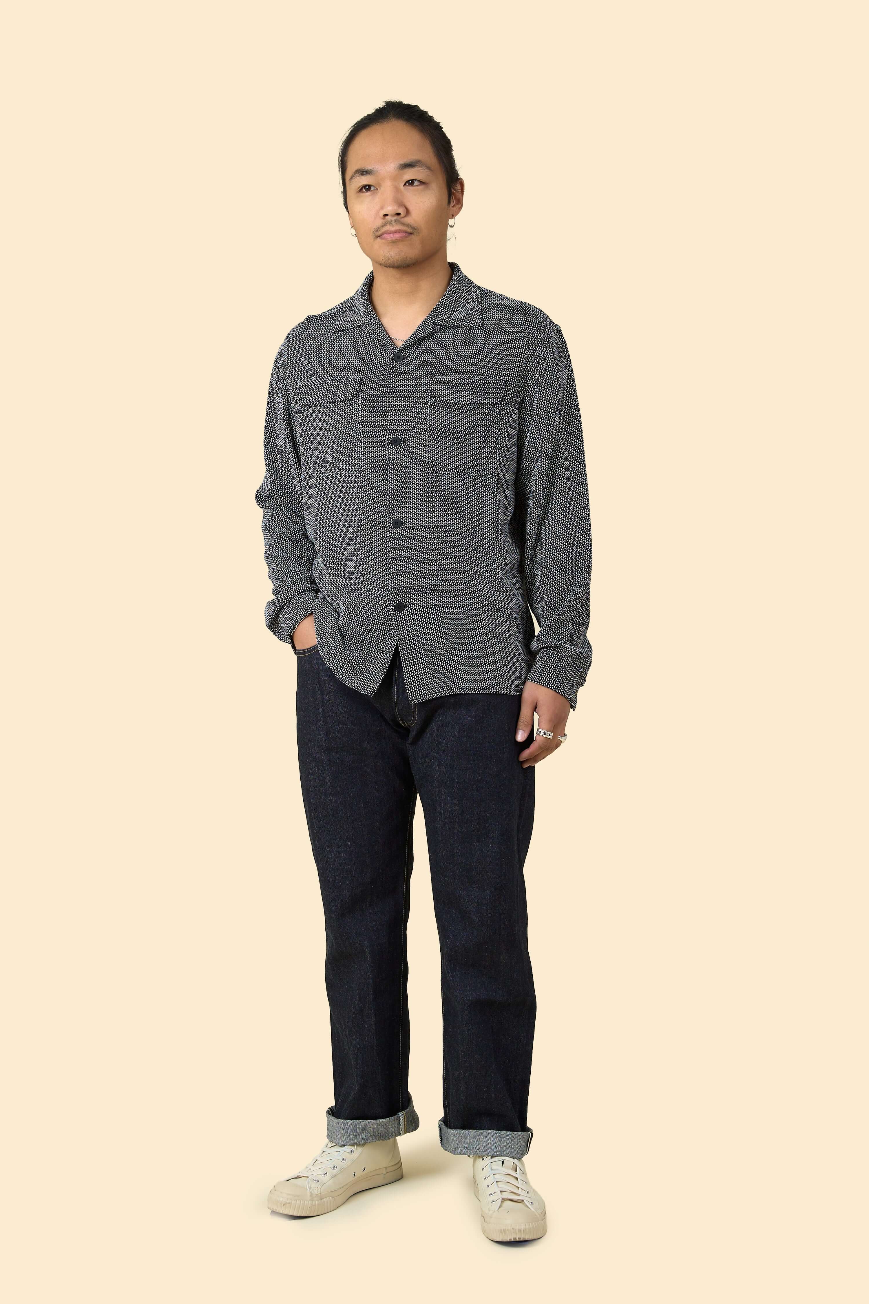 RATS Sashiko Dobby Shirt - Black