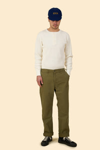 UES Big Waffle Henley Neck Thermal - Off White
