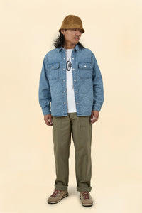 Rats Denim Quilted Shirt Jacket