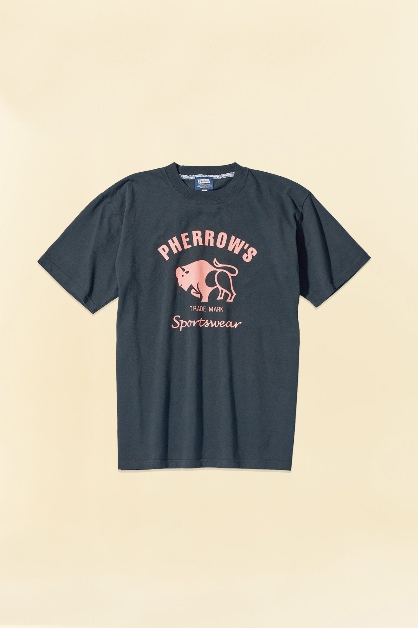 Pherrow's Classic Buffalo Print T-Shirt - Sulphur Black - Pherrow's - URAHARA