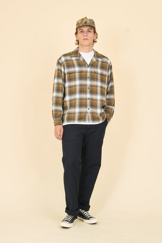 Radiall Belair Open Collar Shirt - Brown