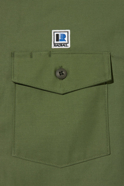 Radiall Hammond Open Collared L/S Shirt - Military Green - Radiall - URAHARA