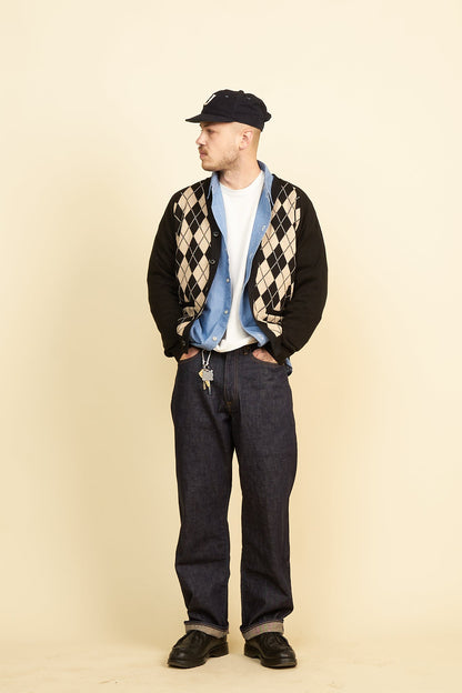 Rats Argyle Knit Cardigan - Black -Rats - URAHARA