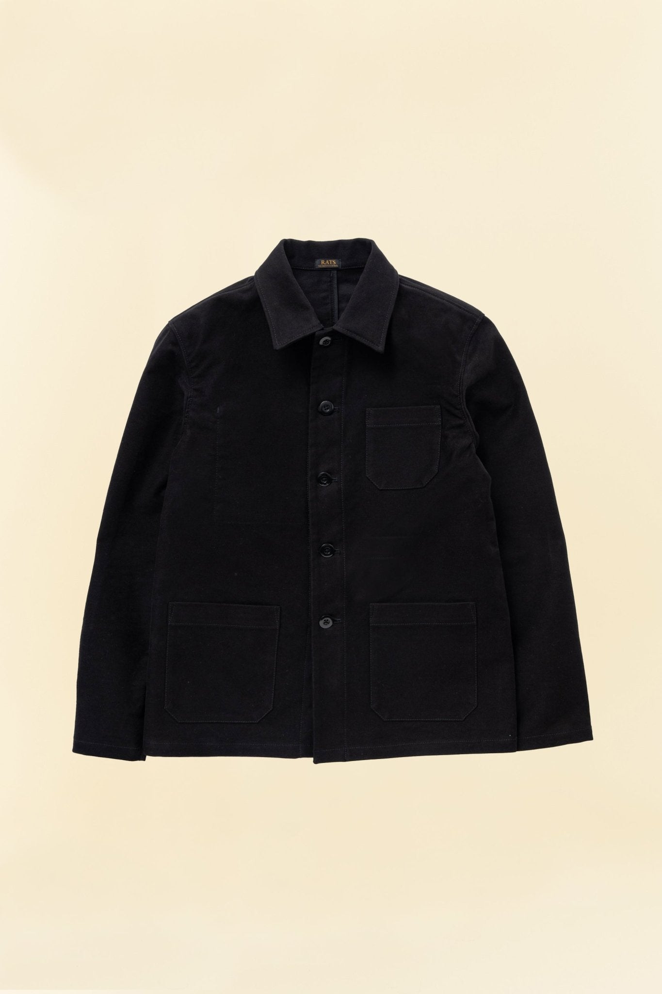 Rats French Work Jacket - Black Moleskin -Rats - URAHARA