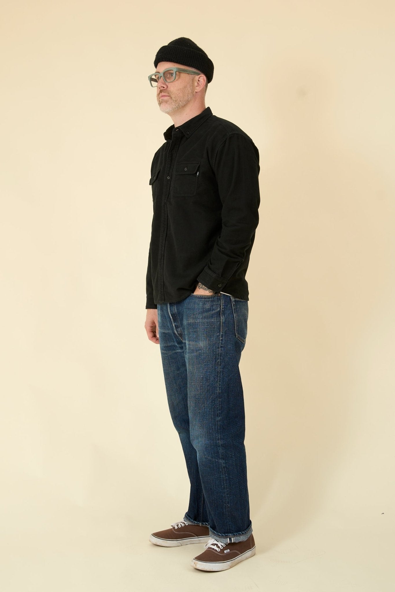 Rats Moleskin B.D Shirt - Black - Rats - URAHARA