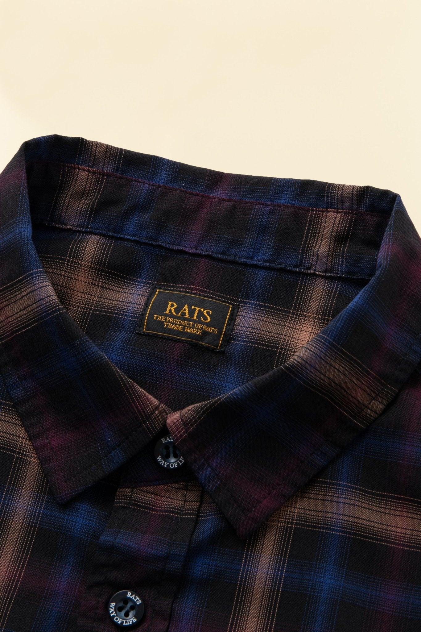 Rats Ombre Check Shirt - Black