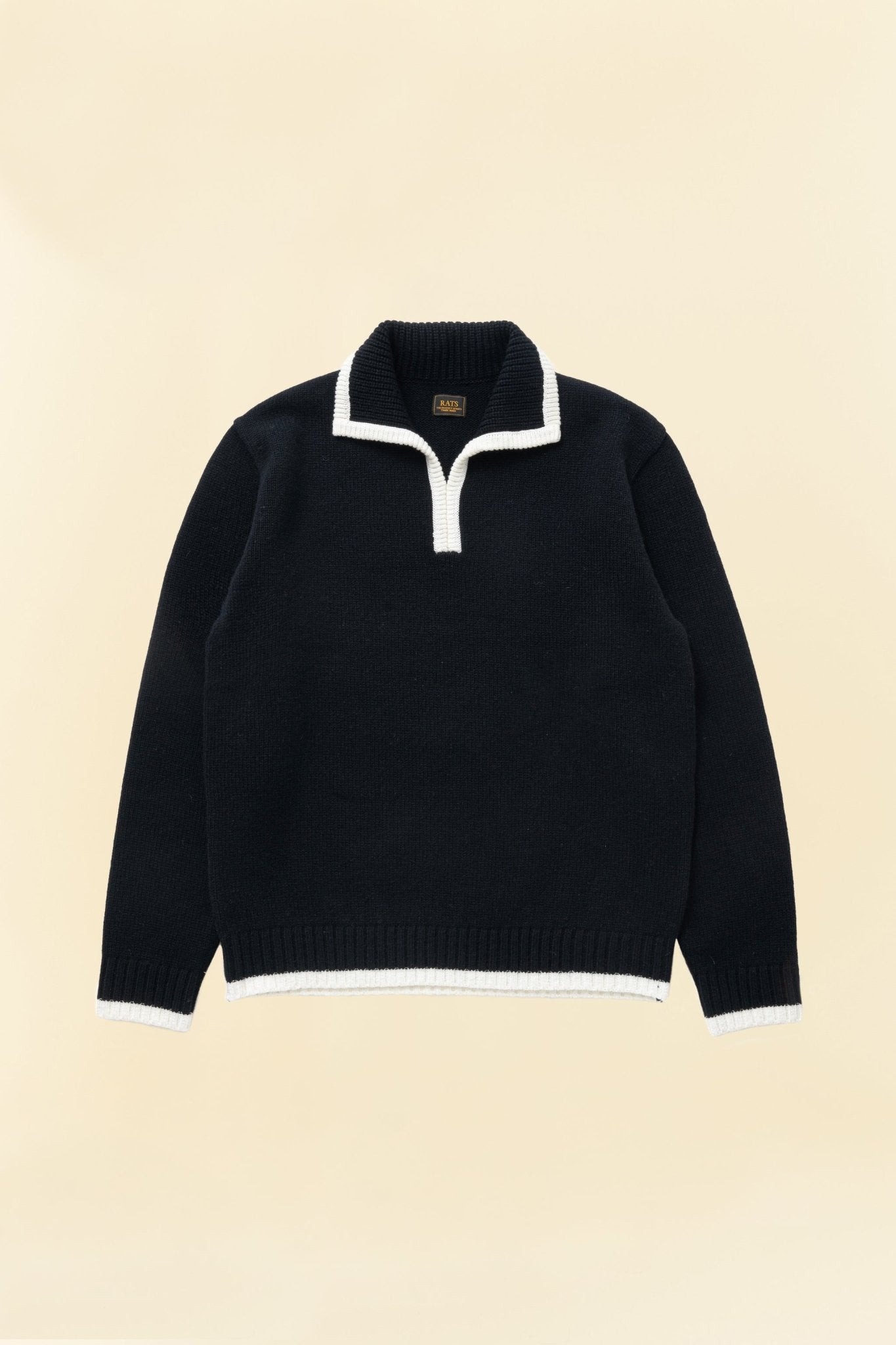 Rats Wool Cashmere Pullover Knit - Black - Rats - URAHARA