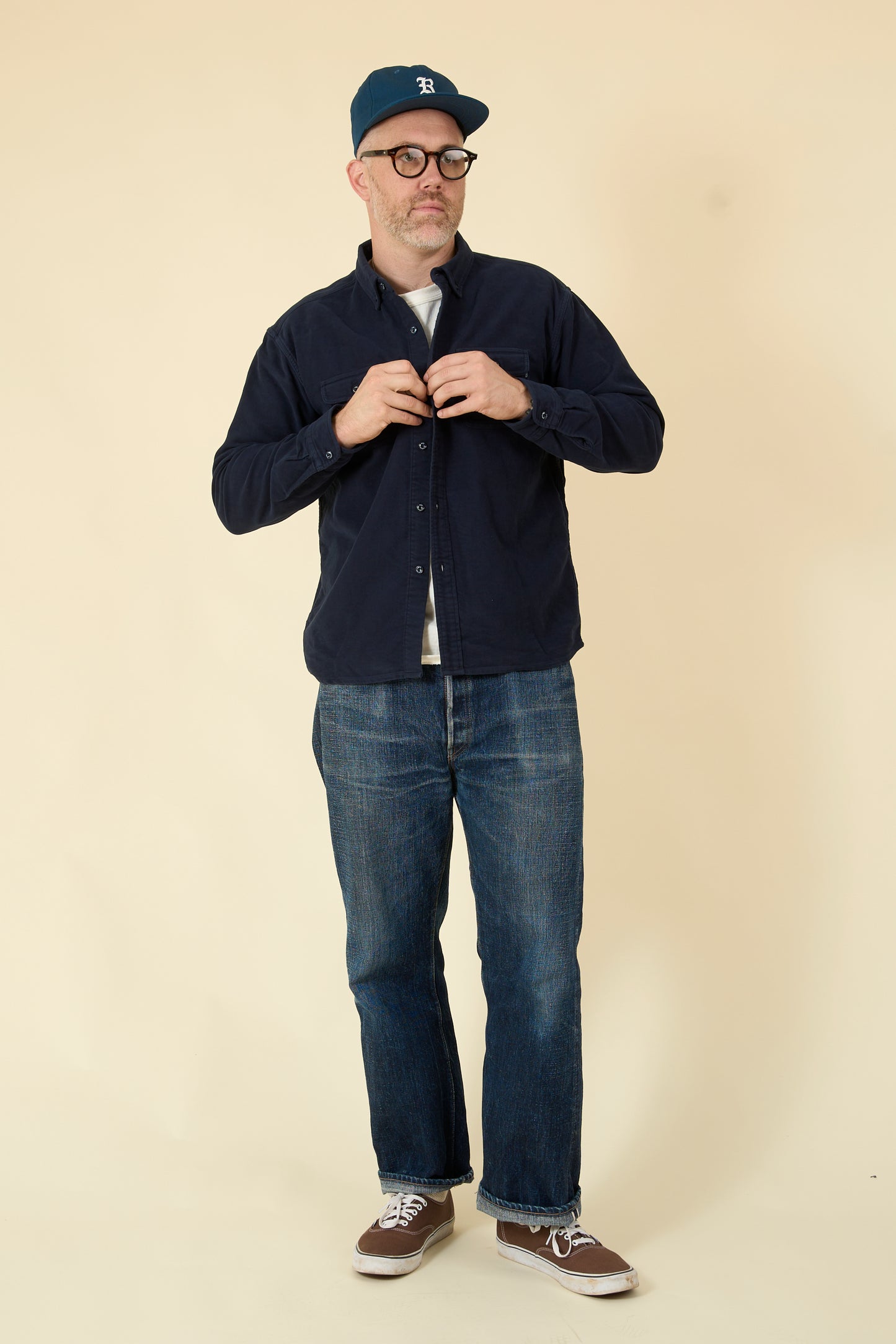 Rats Moleskin B.D Shirt - Navy