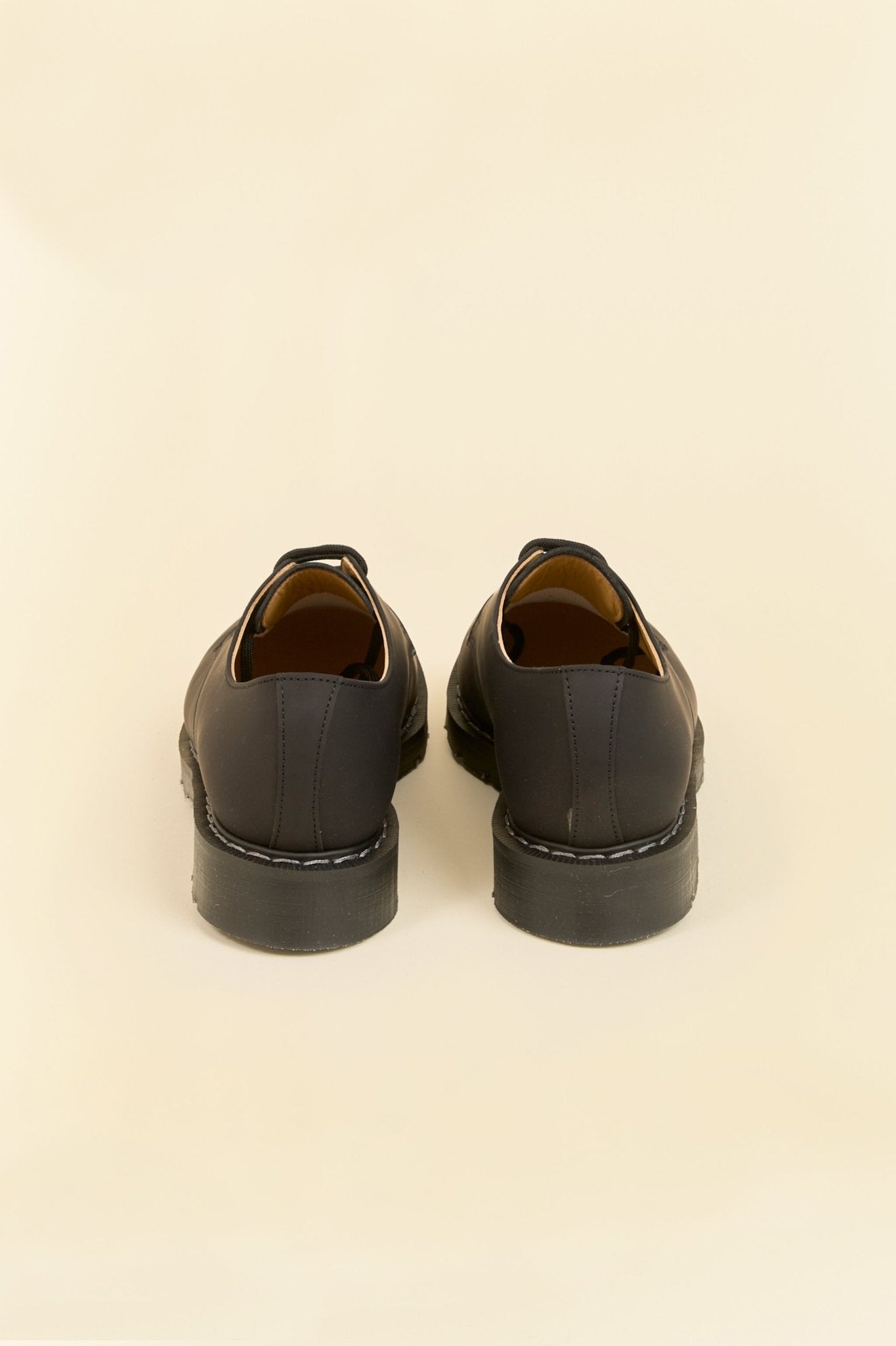 Solovair 3 Eye Gibson Shoe - Black Greasy - Solovair - URAHARA