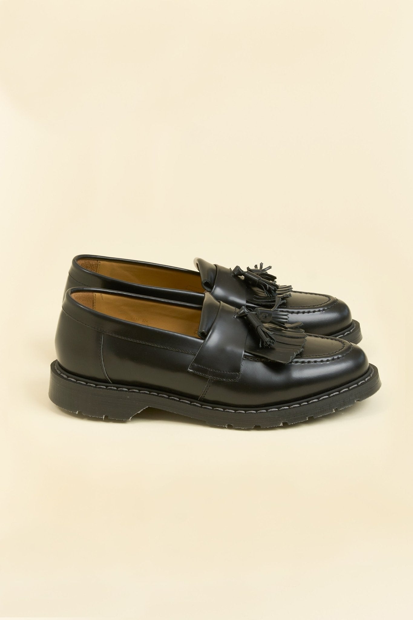 Solovair Tassel Loafer - Black Hi Shine - Solovair - URAHARA