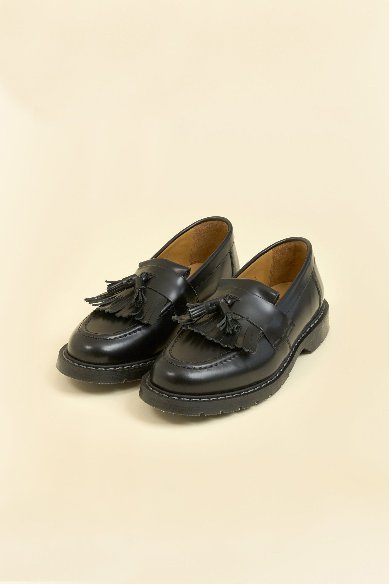 Solovair Tassel Loafer - Black Hi Shine - Solovair - URAHARA