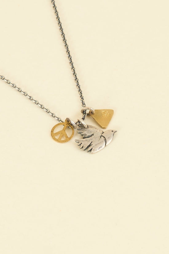 SunKu Dove Necklace - Silver / Gold / Red