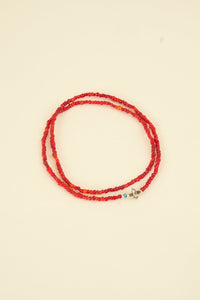 Sunku White Heart Necklace & Bracelet - Red [SK - 122] - SunKu 39 - URAHARA