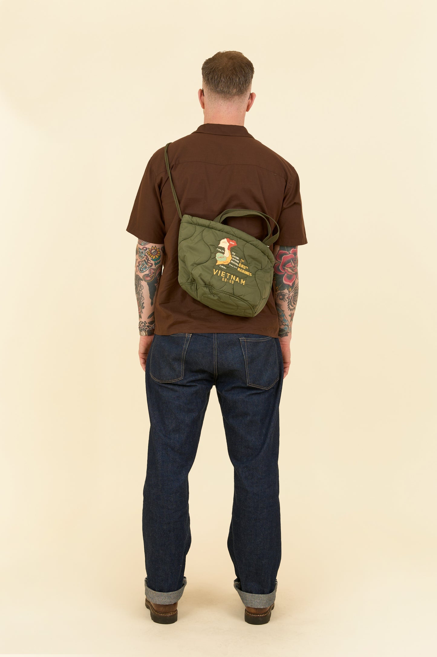 Pherrow's Tiger Quilted Bag-  Olive