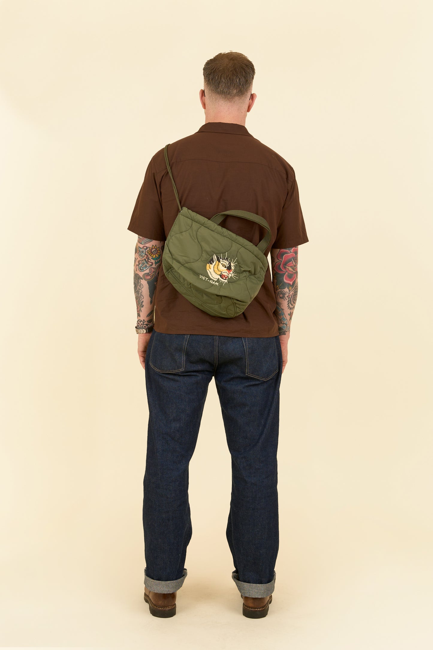 Pherrow's Tiger Quilted Bag-  Olive