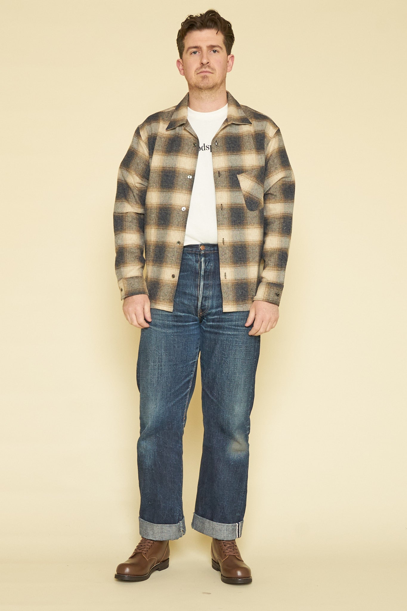 Addict Clothes ACVM Ombre Cotton Open Collar Shirt - Brown – URAHARA