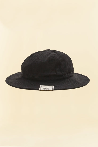 Addict Clothes x HW Dog & Co Linen Fatigue Hat - Black -Addict Clothes - URAHARA