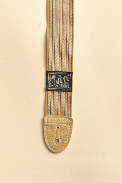 Belafonte Ragtime Brace Suspenders - Off white / Ivory leather / Gold snaps -Belafonte - URAHARA