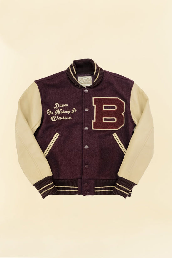 Brown's Beach Varsity Jacket - Burgundy