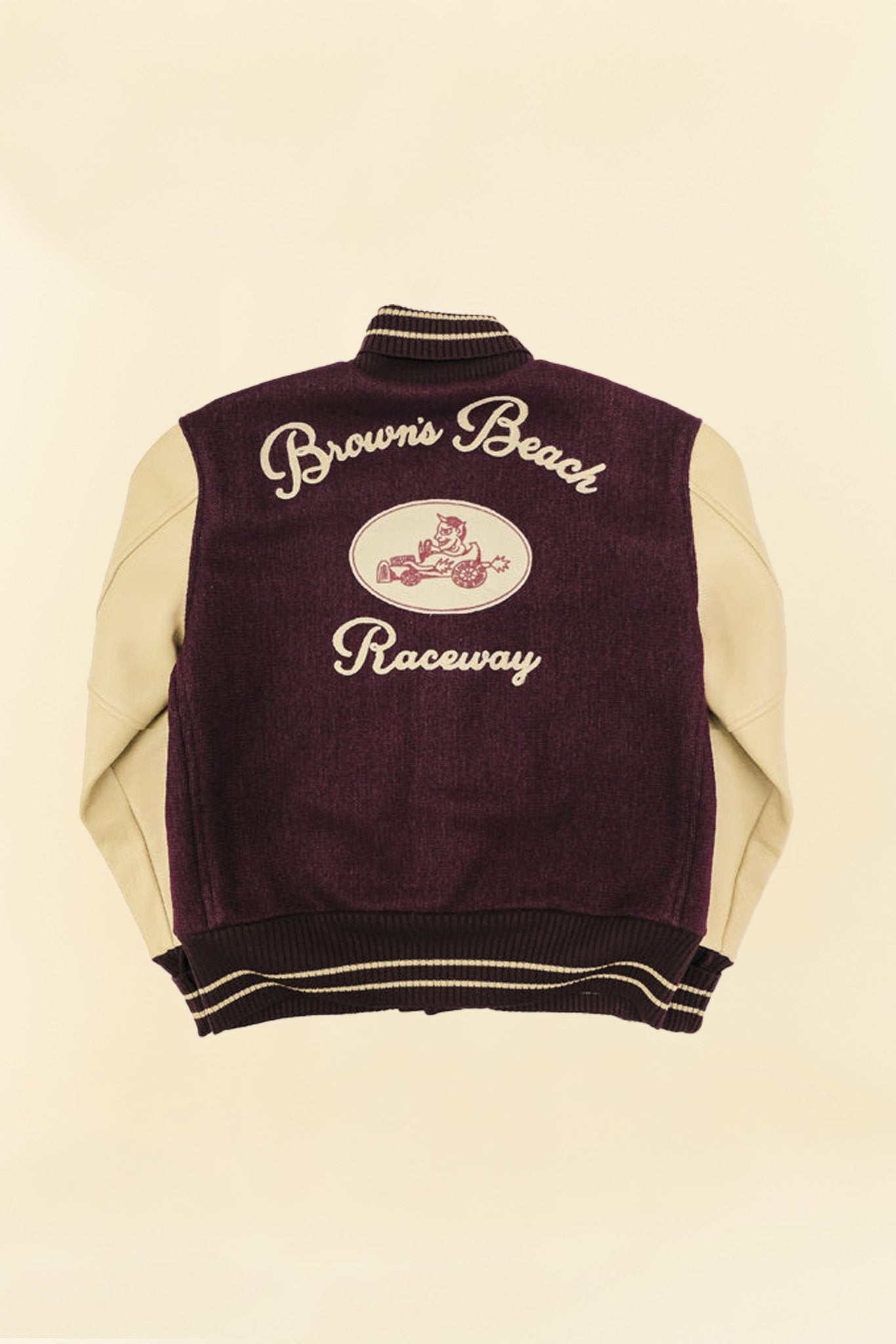 Brown's Beach Varsity Jacket - Burgundy -Brown's Beach - URAHARA