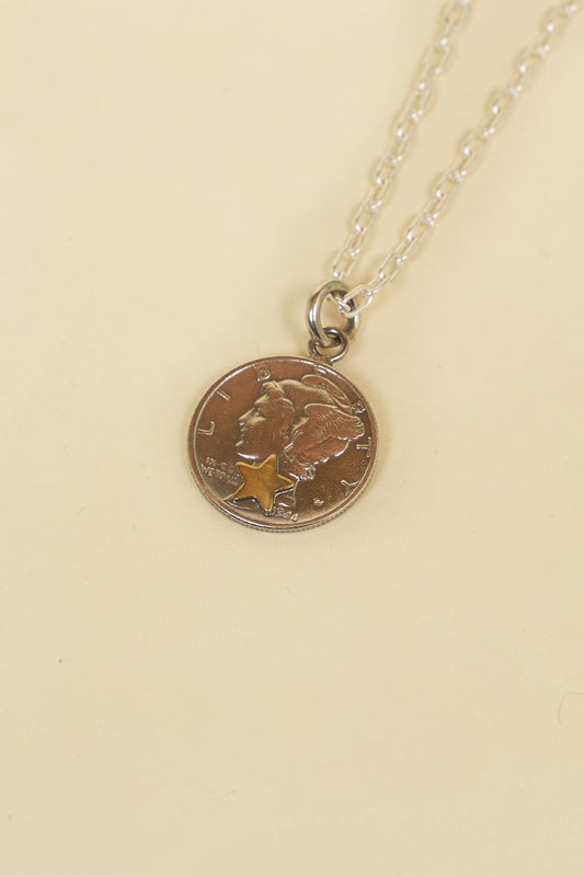 Button Works Mercury Dime Coin Necklace - Star -Button Works - URAHARA