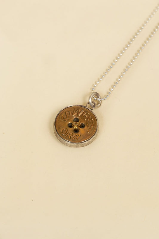 Button Works Vintage Sweet Orr Recycled 925 Silver Necklace - Silver -Button Works - URAHARA