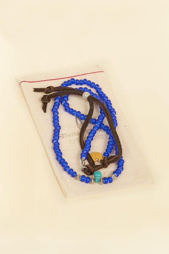 Button Works White Hearts Necklace & Bracelet - Blue