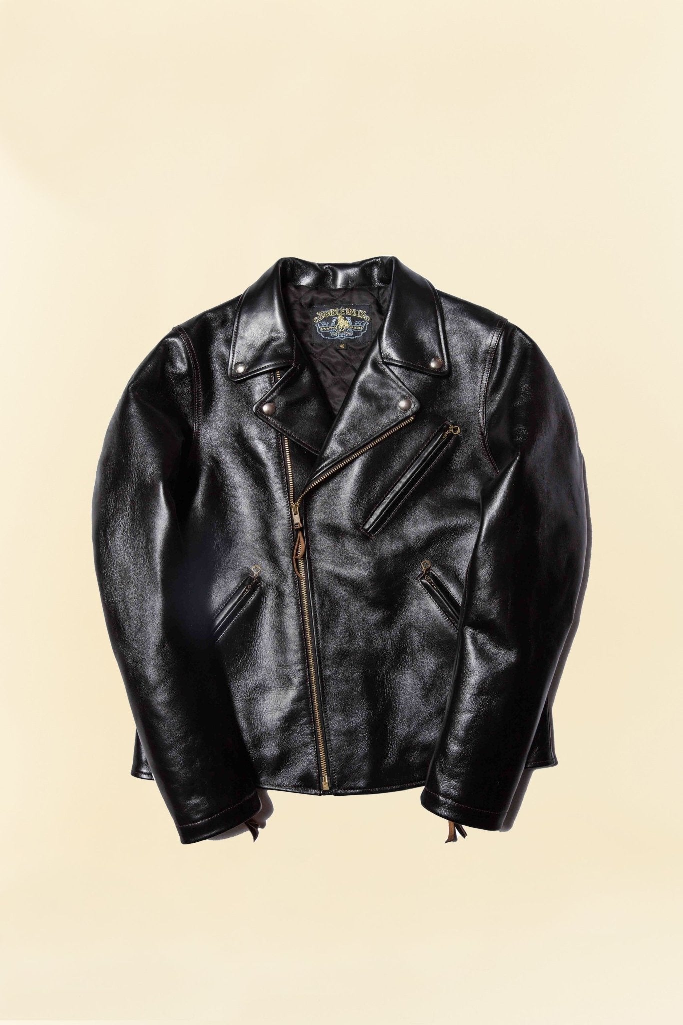 Double Helix 'Deviant' Horsehide Leather Jacket - Black -Double Helix - URAHARA