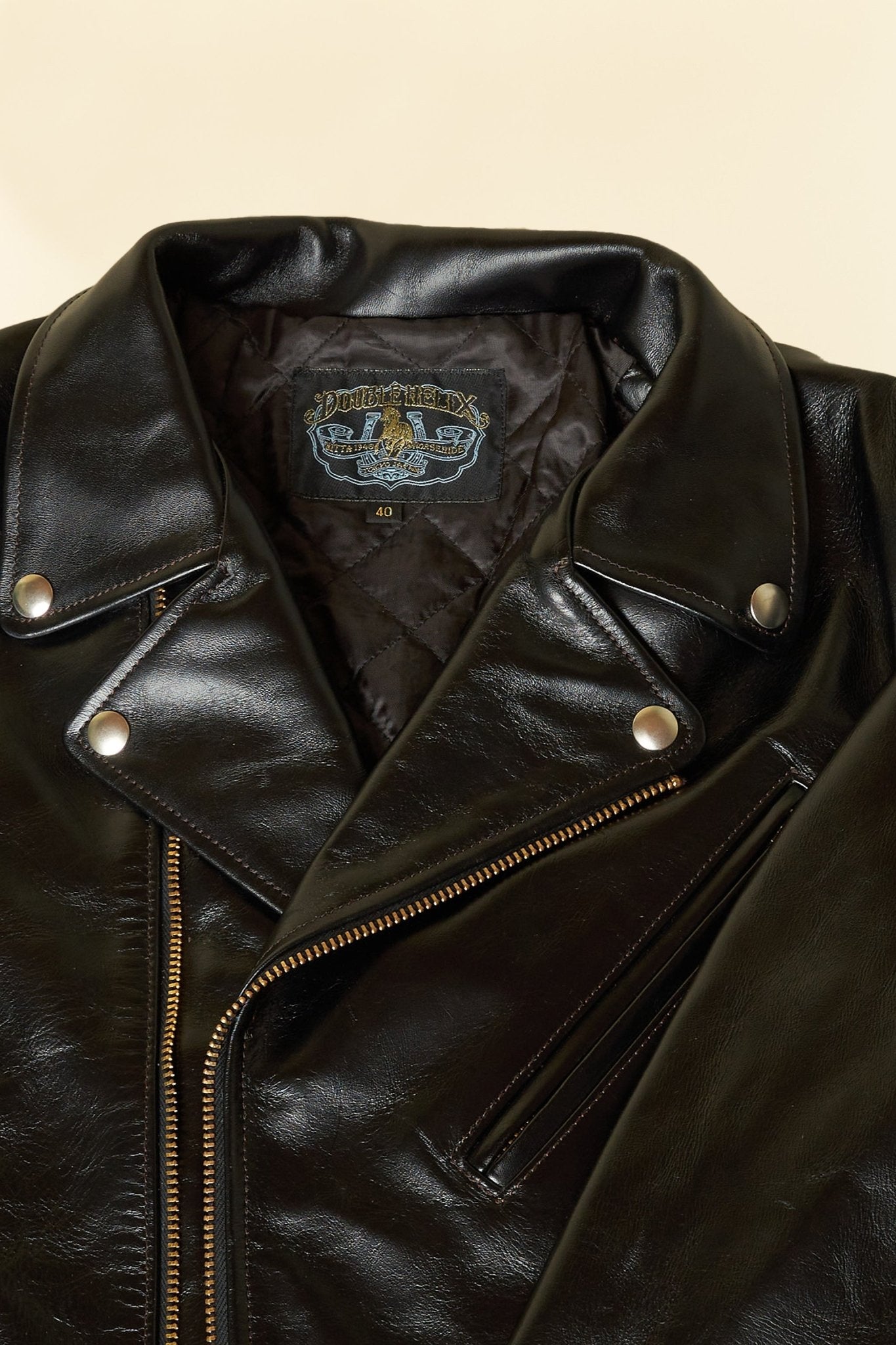 Double Helix 'Deviant' Horsehide Leather Jacket - Black -Double Helix - URAHARA