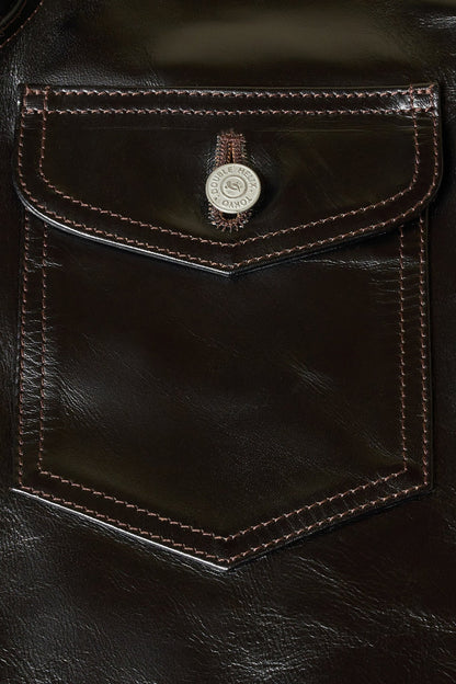 Double Helix 'Gold Digger' Type 2 Horsehide Leather Jacket - Black -Double Helix - URAHARA