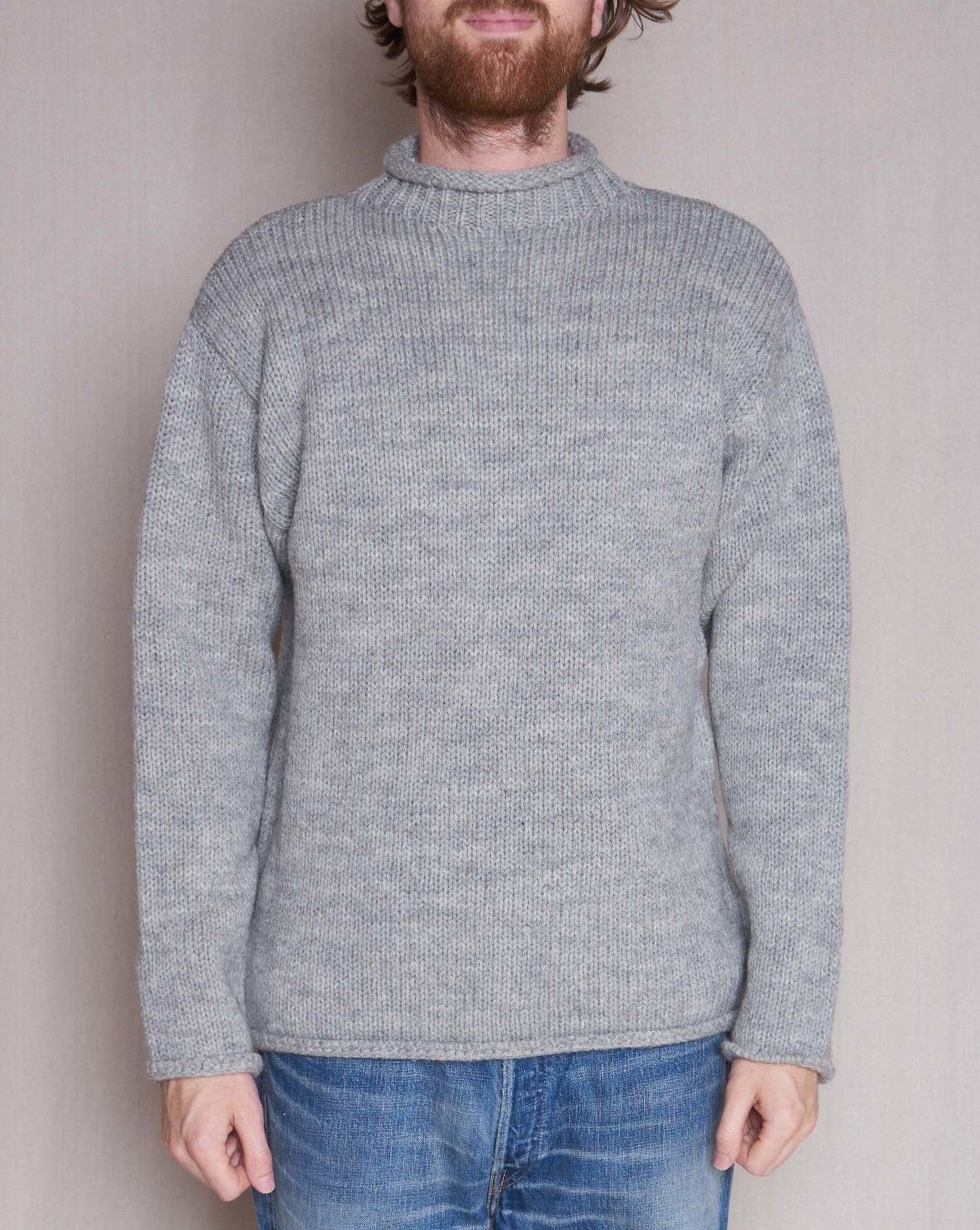 Fullcount Old Fisherman Wool Sweater - Heather Grey -Fullcount - URAHARA